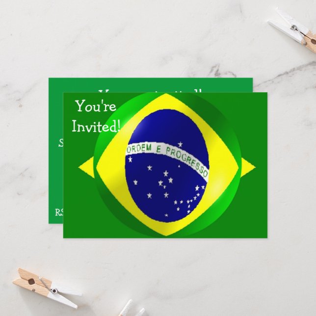 Invitación Bandera de Brasil en cualquier ocasión (Anverso/Reverso In Situ)