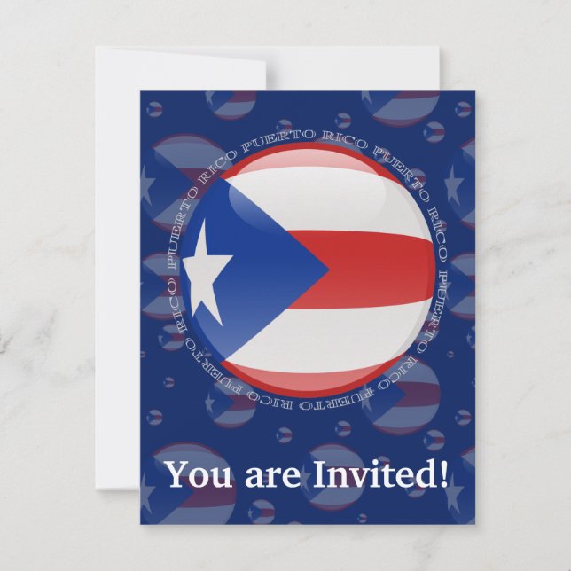 Invitación Bandera de burbujas de Puerto Rico (Anverso)