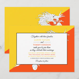 Invitación Bandera de Bután, bandera de Bután Boda