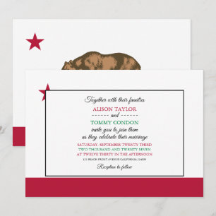 Invitación Bandera de California, Boda californiano