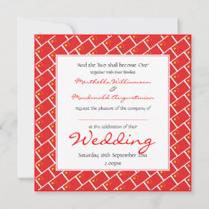 Invitación BANDERA DE CHINA Boda personalizada 婚礼 Celebración
