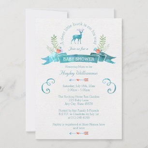 Invitación Bandera de color de agua de renombre Baby Shower