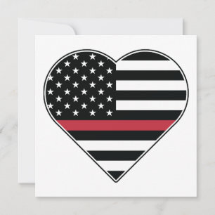 Invitación Bandera de Corazón de Línea Roja