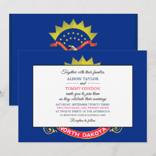 Invitación Bandera de Dakotan del Norte, Bandera del Boda de 