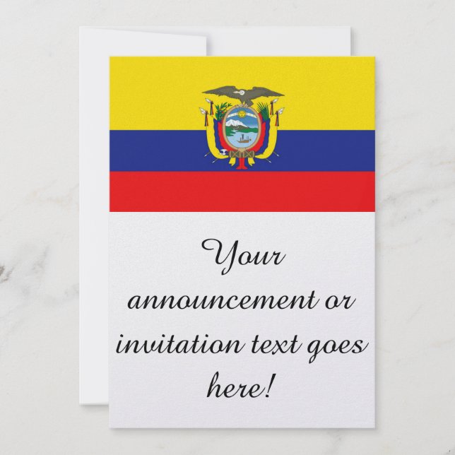 Invitación Bandera de Ecuador (Anverso)