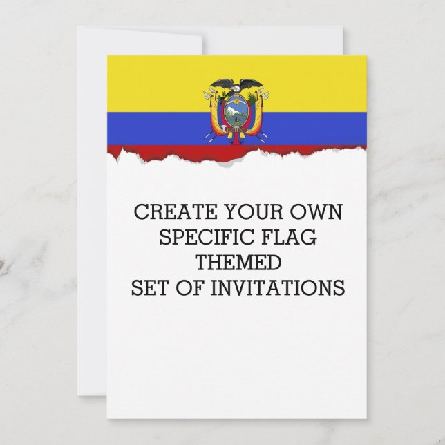 Invitación Bandera de Ecuador (Anverso)