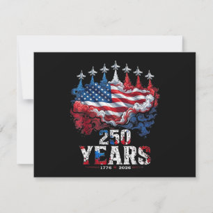 Invitación Bandera de EE. UU. 250 años del 4 de julio Anivers