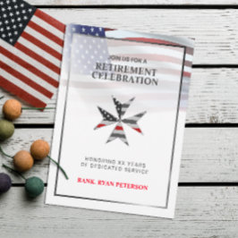 Invitación Bandera de EE. UU. | Cruz de Malta de Línea Roja F