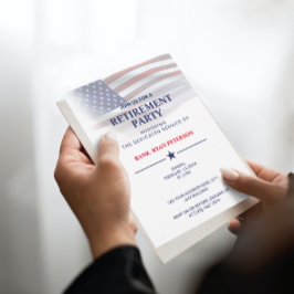 Invitación Bandera de EE. UU. | Degradado Transparente | Blan