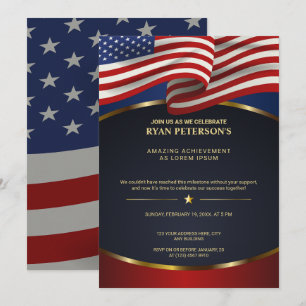 Invitación Bandera de EE. UU. Logro de Promoción de Victori