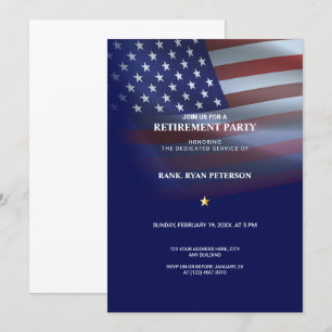 Invitación Bandera de EE. UU.   Transparente   Azul