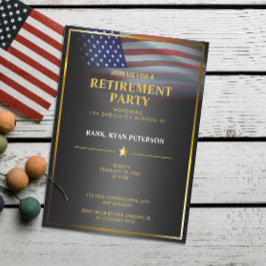 Invitación Bandera de EE. UU. | Transparente | Marco dorado |