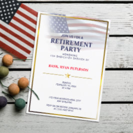 Invitación Bandera de EE. UU. | Transparente | Marco dorado |