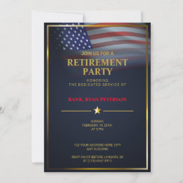 Invitación Bandera de EE. UU. | Transparente | Marco dorado |