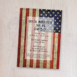 Invitación Bandera de Estados Unidos con un aspecto vintage F<br><div class="desc">Ideal para una reunión familiar o un bar-b-q del 4 de julio.</div>
