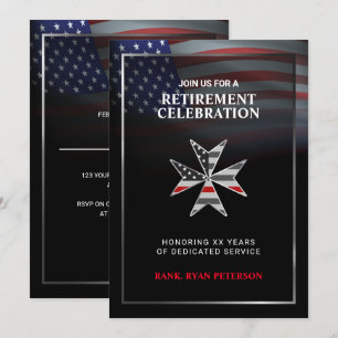 Invitación Bandera de Estados Unidos   Cruz maltesa delgada d