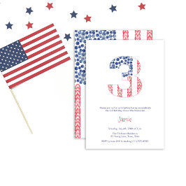 Invitación Bandera de Estados Unidos en el jardín de 3 años F