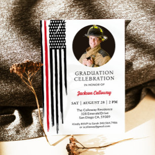 Invitación Bandera de Estados Unidos, foto partido de graduac