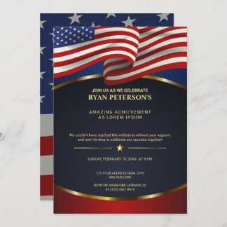 Invitación Bandera de Estados Unidos | Logro de la promoción