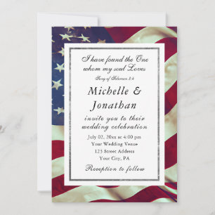 Invitación Bandera de Estados Unidos Patriótica Biblia cristi
