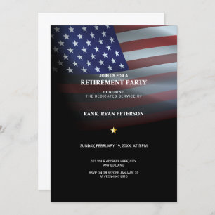Invitación Bandera de Estados Unidos   Transparente   Negro