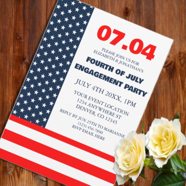 Invitación Bandera De Estrellas Y Banderas 4 De Julio Partido (Subido por el creador)