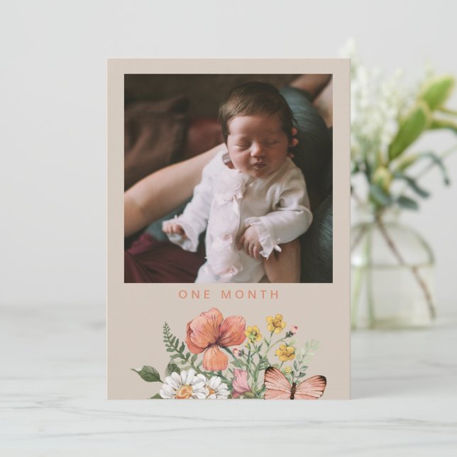 Invitación Bandera de Flor silvestre de primer año | Flor sil (Anverso de pie)