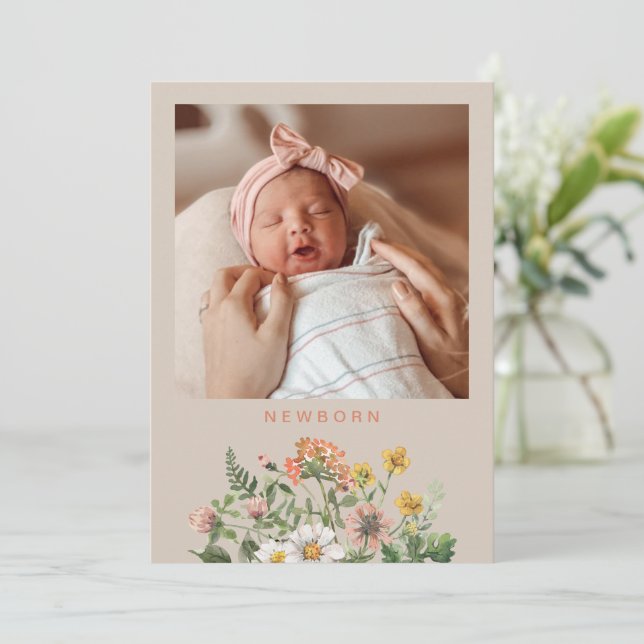 Invitación Bandera de Flor silvestre de primer año | Flor sil (Anverso de pie)