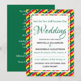 Invitación Bandera de GHANA Boda ghanés personalizado