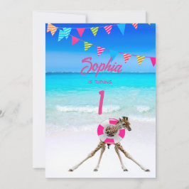 Invitación Bandera de Giraffe Cuta de Cumpleaños