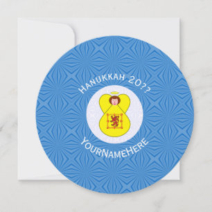 Invitación Bandera de Hanukkah del Ángel Lion Rampant Escocés