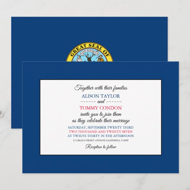Invitación Bandera de Idahoan, Bandera del Boda Idaho (Anverso / Reverso)