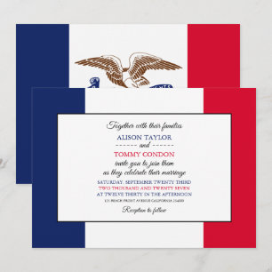 Invitación Bandera de Iowan, bandera del Boda de Iowa