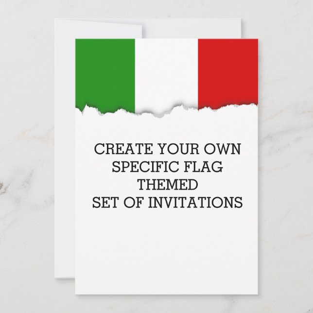 Invitación Bandera de Italia (Anverso)