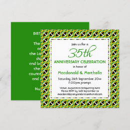 Invitación BANDERA DE JAMAICA Celebración de Aniversario Pers