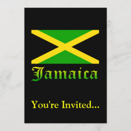 Invitación Bandera de Jamaica, negra, verde y amarilla