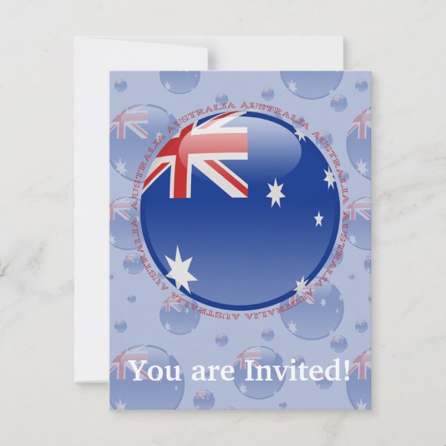 Invitación Bandera de la burbuja de Australia (Anverso)