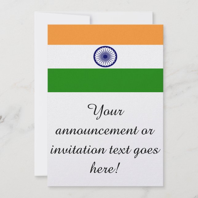 Invitación Bandera de la India (Anverso)
