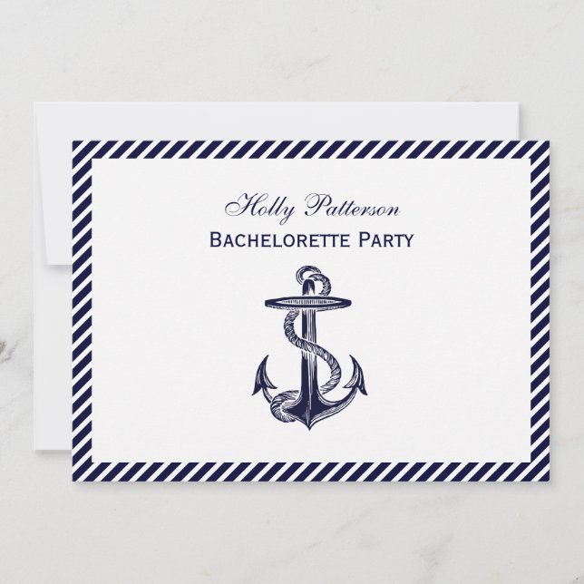 Invitación Bandera de la Marina de los Anchores Náuticos Band (Anverso)