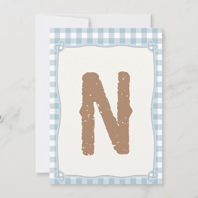 Invitación Bandera de la primera silla de rodeo azul trenzada (Anverso)