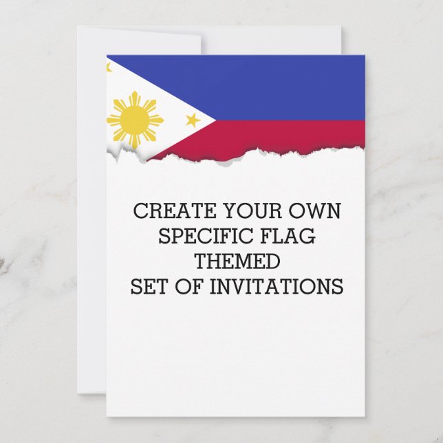 Invitación Bandera de las Filipinas (Anverso)