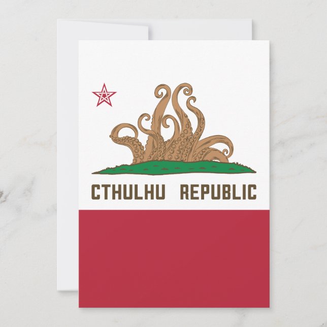 Invitación Bandera de Lovecraft de Cthulhu Republic Californi (Anverso)
