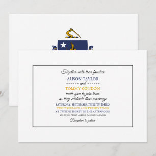 Invitación Bandera de Massachusetts, bandera del Boda de Mass