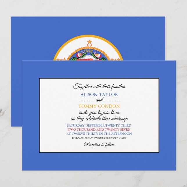 Invitación Bandera de Minnesotan, bandera del Boda de Minneso (Anverso / Reverso)