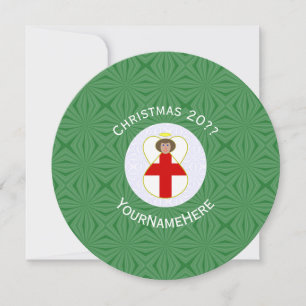 Invitación Bandera de Navidad de Ángel en Inglés Personalizad