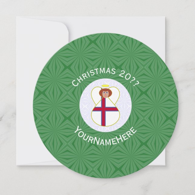 Invitación Bandera de Navidad Personalizada de Isla Feroe (Anverso)