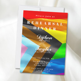 Invitación Bandera de orgullo de boda gay tipografía Cena de 