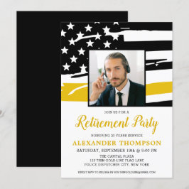 Invitación Bandera de oro de la foto personalizada de retiro