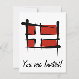 Invitación Bandera de pincel de Dinamarca