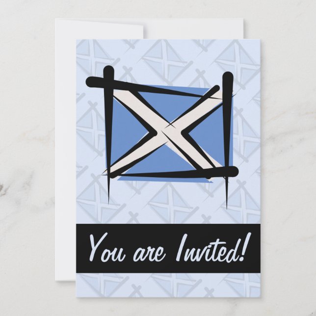 Invitación Bandera de pincel de Escocia (Anverso)